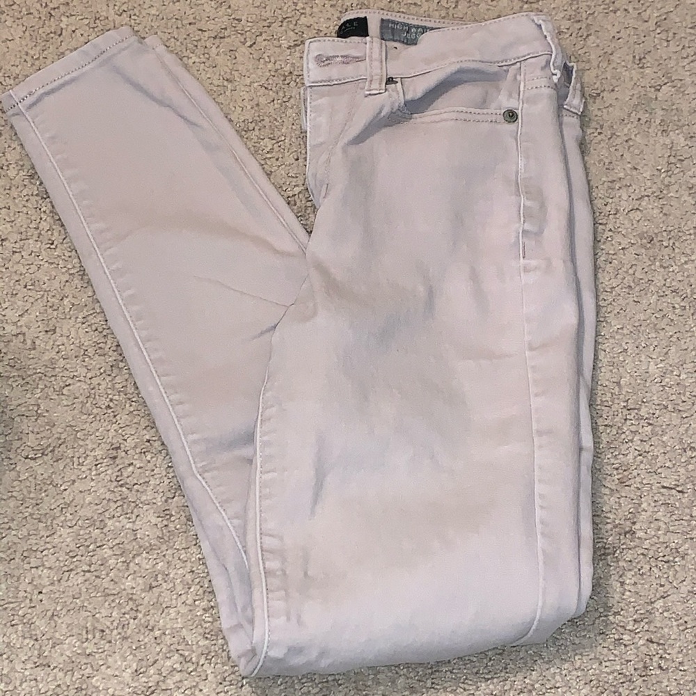 Nude color skinny jeans
